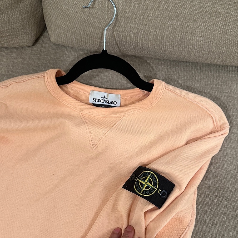 Stone Island Peach/Pale Orange Crewneck Sweatshirt